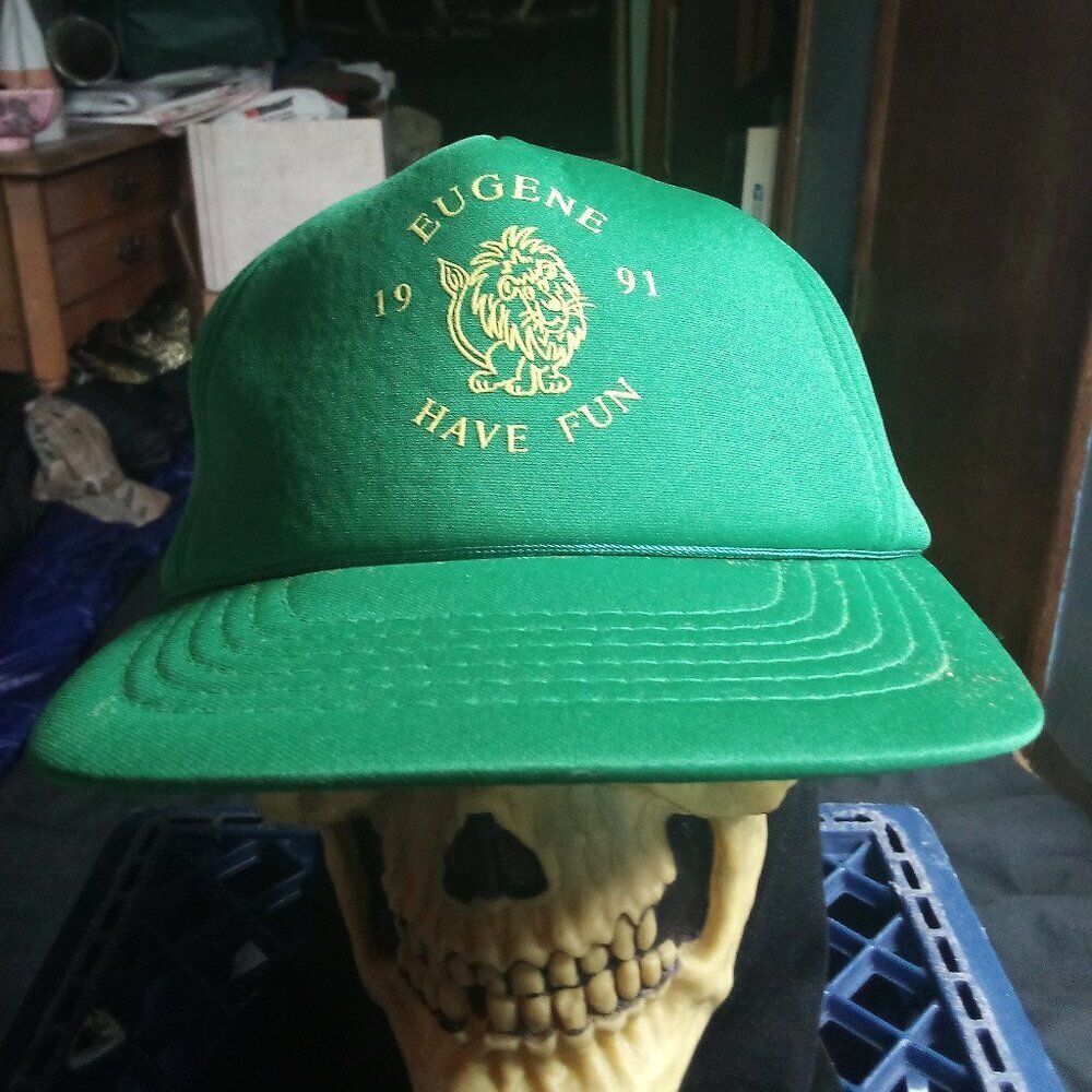 Deadstock Vintage Eugene Have Fun 1991 Lion Trucker Snap Hat Cap